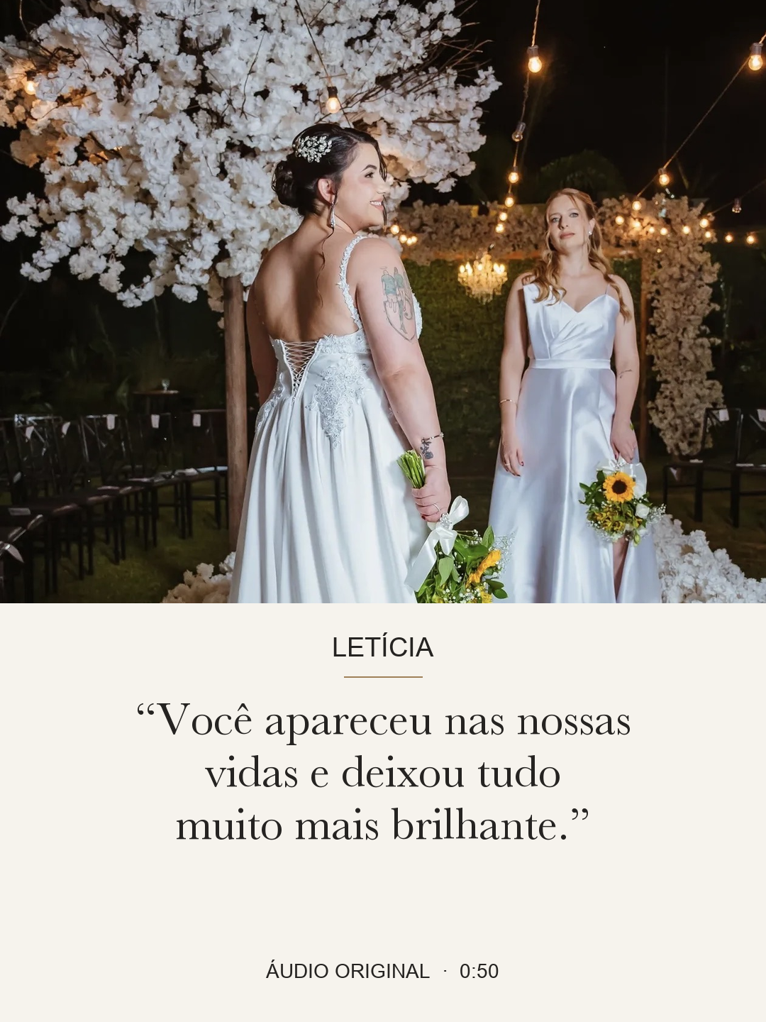 Registro do casamento de Letícia